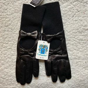 Portolano leather gloves with ribbed cuff